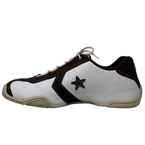 Converse‎ Womens All Star Brown White Leather Lace Up Sneakers 5W445 Size 10 - Picture 6 of 13